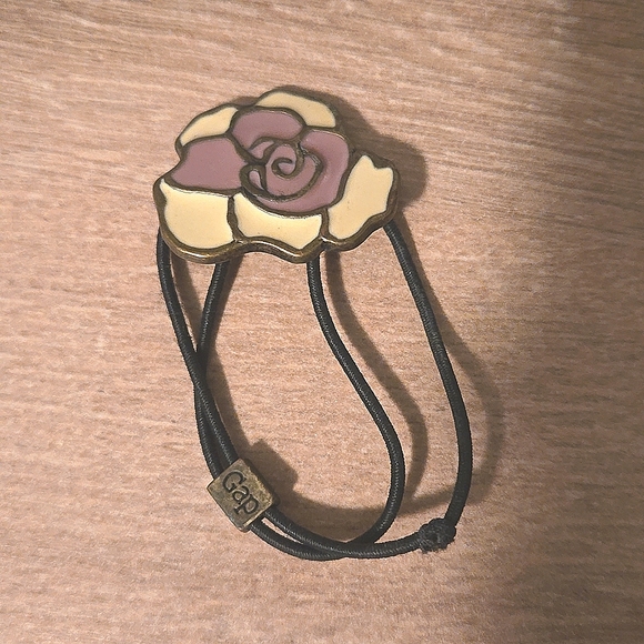 Y2K Gap Floral Metal Elastic Hair Tie - Picture 1 of 4